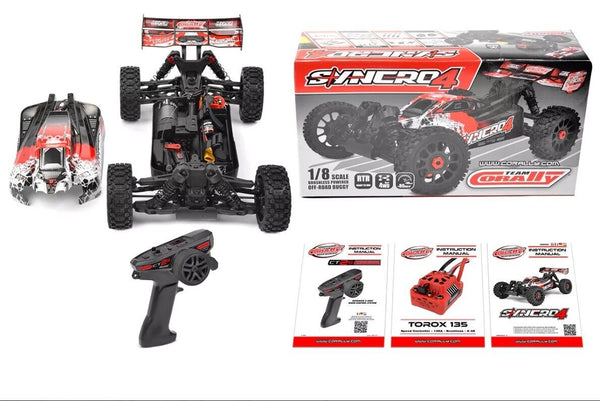 Team Corally Syncro 4 1/8 Scale 4S Brushless Off Road Buggy RTR Red COR00287-R