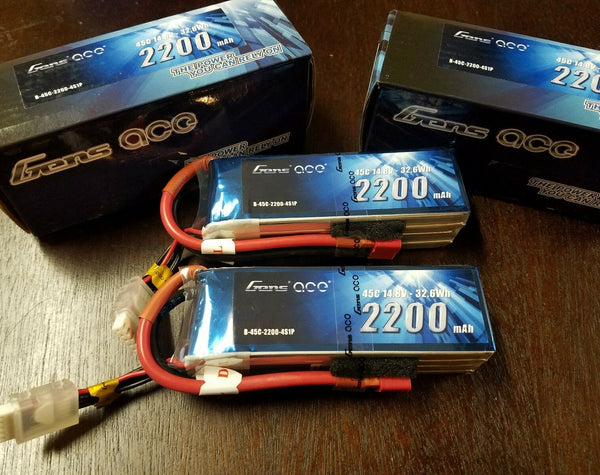 2 GENS ACE 2200mah 4S 45C 14.8V LIPO BATTERY TURNIGY ZIPPY VENOM DRONE rc plane