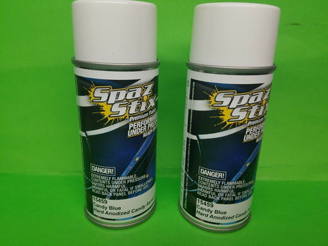 2 PACK Spaz Stix 15459 Candy Blue Hard Anodized Candy Aerosol Paint 3.5oz TAMIYA
