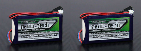2X Turnigy nano-tech 2100mAh 2S 6.6v 20C LiFePo4 Transmitter Pack Battery T14SG