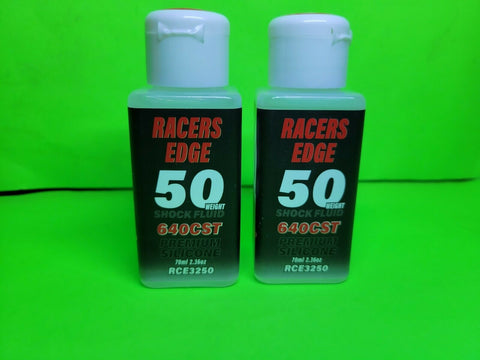 2X RACERS EDGE 50 WEIGHT SILICONE SHOCK OIL FLUID TRAXXAS ARRMA  ASSOCIATED LOSI