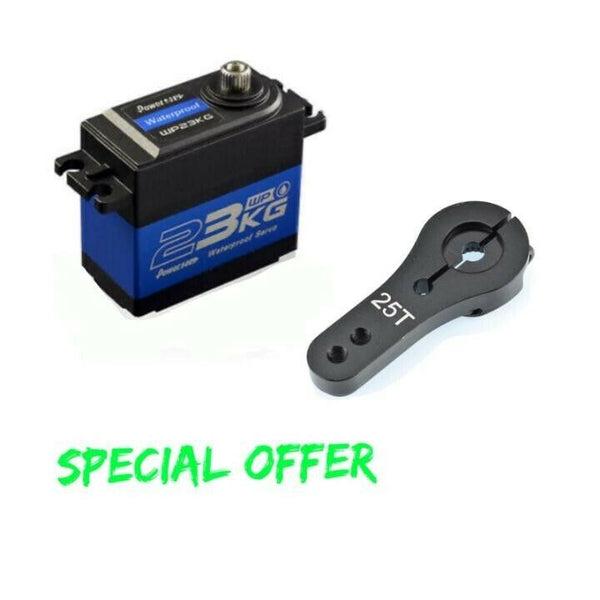 Power HD WP-23KG Waterproof Servo w/ Horn Black 25T TRAXXAS 2075 UPGRADE SLASH
