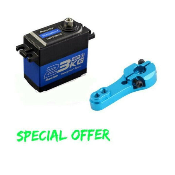 Power HD WP-23KG Waterproof High Torque Titanium Digital Servo w/ Horn Blue 25T