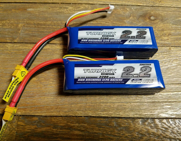 2x Turnigy 2200mAh 3S 25C 35C Lipo Battery Pack E-Flite Blade 450 E325  XT60