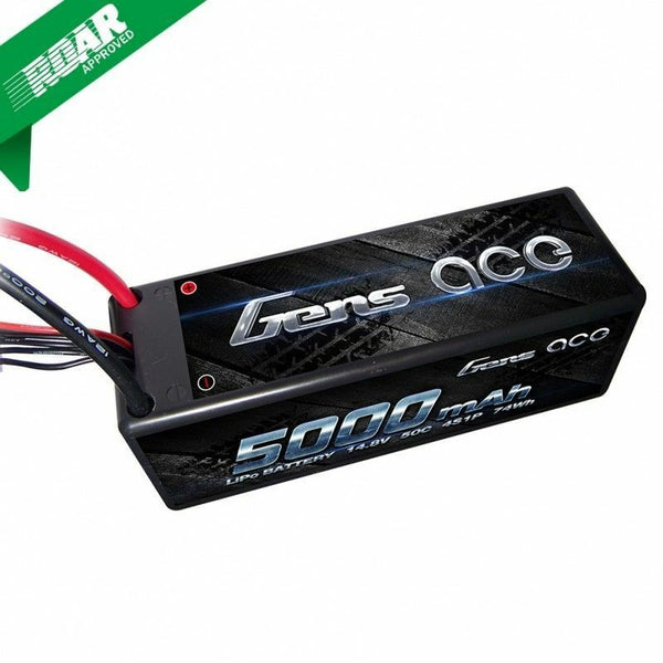 2 Gens Ace 4S 5000mAh 14.8V 50C/100C Lipo Batteries TRUGGY BUGGY VENOM RC8 LOSI
