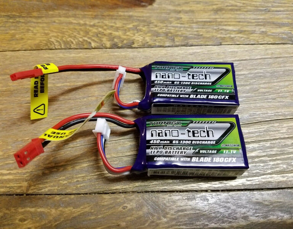 2x nano-tech 450mAh 3S 65C Lipo E-Flite Blade 180 CFX Battery EFLB4503SJ30 DRONE