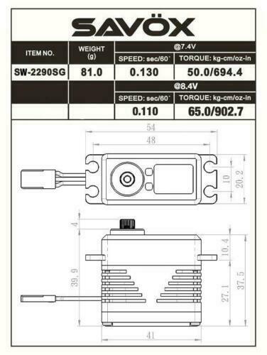 Savox Waterproof Premium High Voltage Brushless Digital Servo SAVSW2290SG-BE