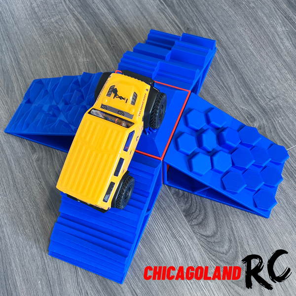 JDI 1/24 SCALE RC CRAWLER RAMP SET AXIAL SCX24 ENDURO 1/18 OBSTICLE COURSE BLUE