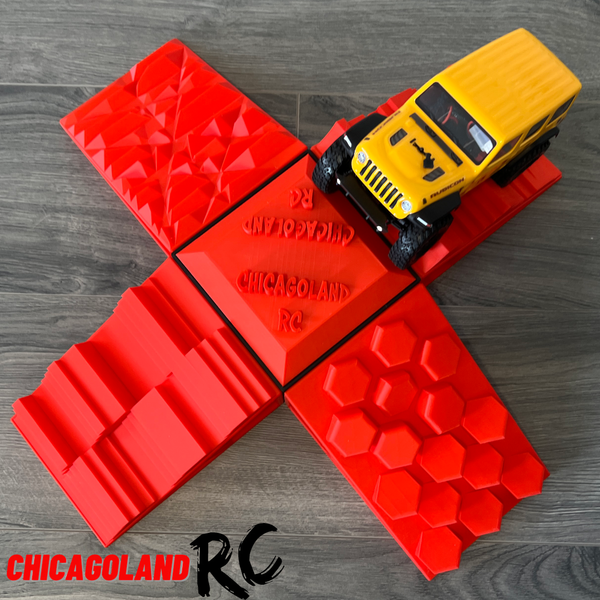 JDI 1/24 SCALE RC CRAWLER RAMP SET AXIAL SCX24 ENDURO 1/18 OBSTICLE COURSE RED