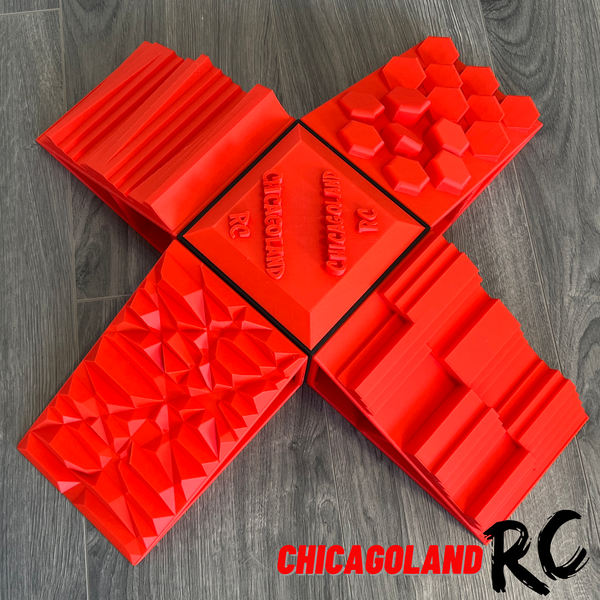 JDI 1/24 SCALE RC CRAWLER RAMP SET AXIAL SCX24 ENDURO 1/18 OBSTICLE COURSE RED