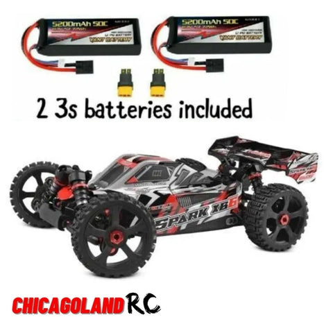 Team Corally RED 1/8 SPARK XB6 BASHER BUGGY 6S Brushless RTR W/ 2 5200MAH 3S