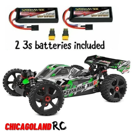 Team Corally GREEN 1/8 SPARK XB6 BASHER BUGGY 6S Brushless RTR W/ 2 5200MAH 3S