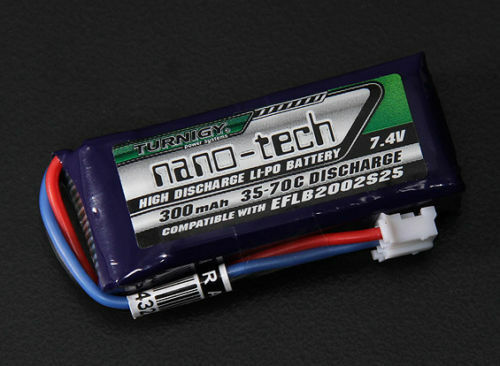 2 Turnigy Nano-Tech 300mah 2S 35C LiPo Battery EFLB2002S25 UMX MIG Stryker