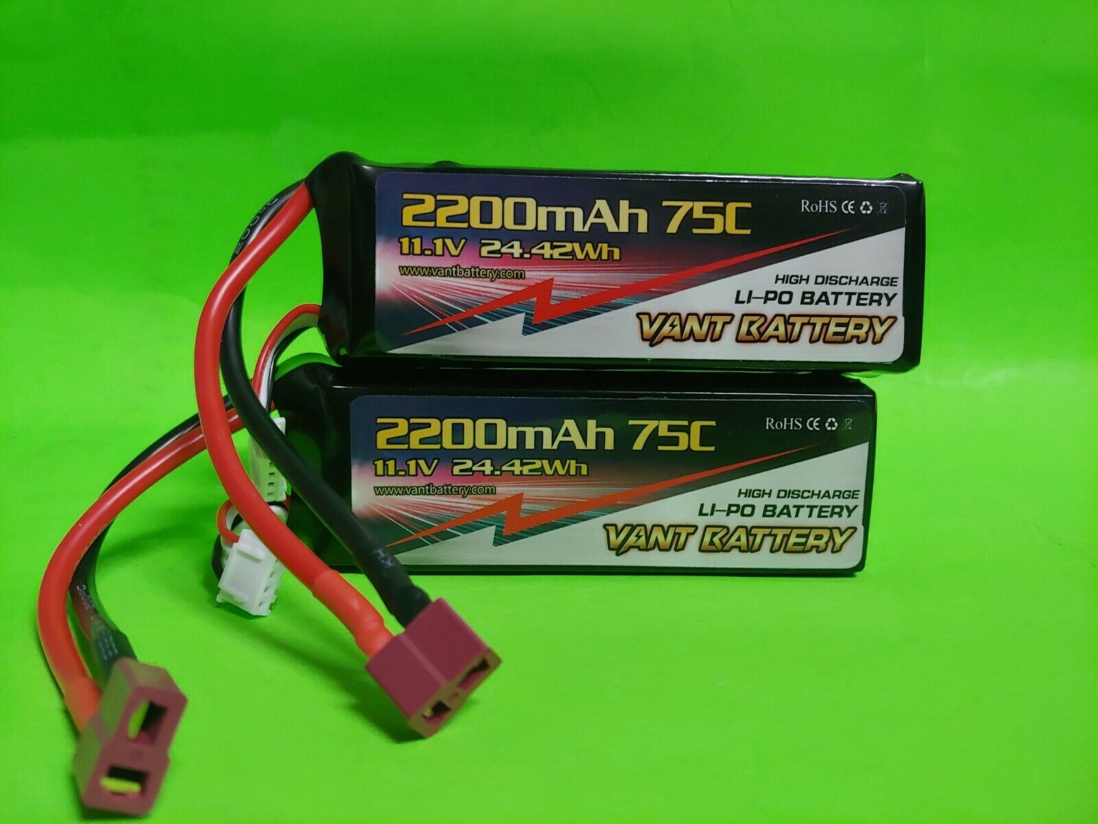 2X VANT 3S 11.1V 2200mAh 75C Lipo Battery Pack w Deans Plug  ( 2 Pack ) ZIPPY