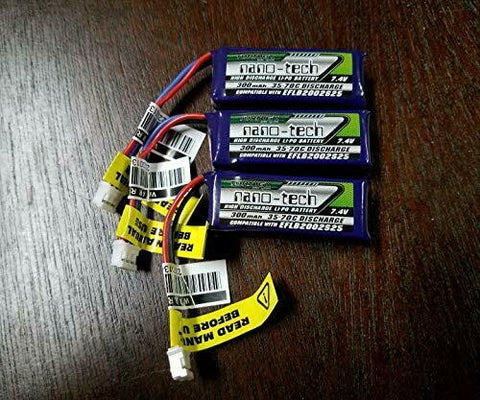 3 Turnigy Nano-Tech 300mah 2S 35C LiPo Battery EFLB2002S25 UMX MIG Stryker