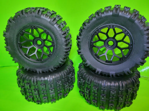 Team Corally PUNISHER XP 6S Pre-Mounted 3.8" MT Wheels Tires 17MM ARRMA KRATON