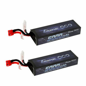 2x Gens ace 5000mAh 7.4V 50/100C 2S1P  HardCase Lipo Battery TRAXXAS SLASH REVO