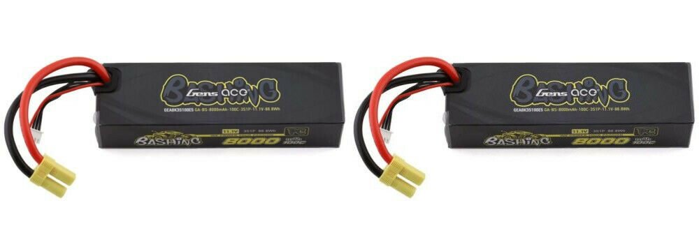 2X Gens Ace Bashing Pro 11.1V 100C 3S 8000mah Lipo Battery EC5 Plug For ARRMA