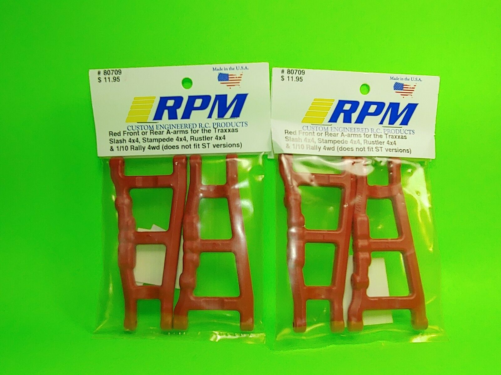 RPM TRAXXAS SLASH STAMPEDE 4X4 RED Front + Rear SUSPENSION ARMS RALLY 80709