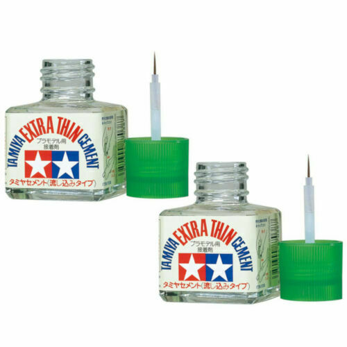 2 pack special Tamiya 87038 Extra Thin Cement Plastic Model Glue Fine Tip 40ml