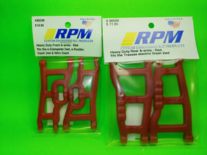 RPM 80249 Front & 80599 Rear Red A-Arms 1/10 Traxxas Slash 2wd VXL & XL5 Raptor