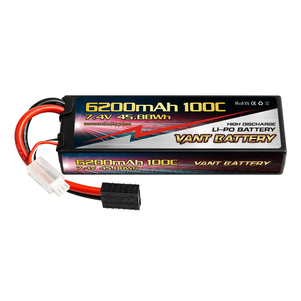 VANT 6200mAh 2S 7.4 100C LiPo Battery Traxxas PLUG POWER HOBBY GENS ACE LECTRON