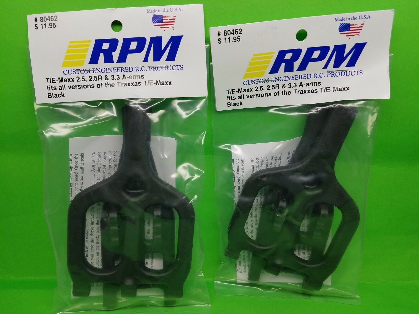 2 PACK RPM 80462 Front Rear Black Suspension Arms Traxxas 2.5 3.3 Tmaxx Emaxx