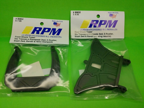 RPM FRONT + REAR Shock Tower TRAXXAS Stampede rustler SLASH BANDIT 80832 80852