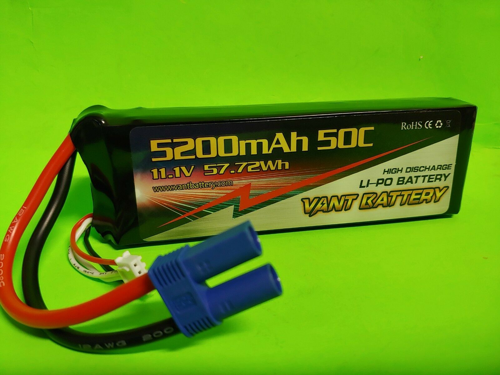 VANT  3S 11.1V 5200mAh 50C Lipo Battery Pack w EC5 Plug POWERHOBBY LECTRON