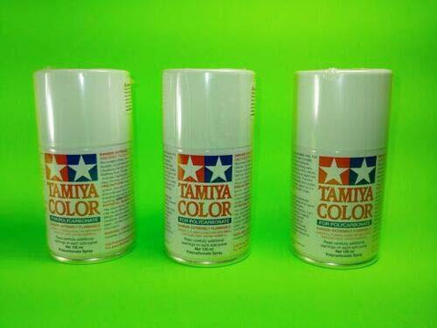 3 pack Tamiya PS-1 White Polycarbonate/Lexan Body Spray Paint 100ml TAM86001