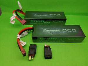 2X Gens ace 5000mAh 7.4V 50C/100C 2S Lipo Battery TRAXXAS ADAPTER SLASH RUSTLER