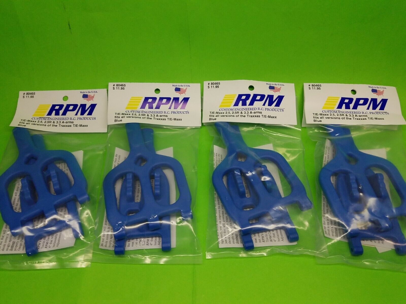 4 pack RPM 80465 Front Rear Blue Suspension Arms Traxxas 2.5 3.3 T-maxx Emaxx