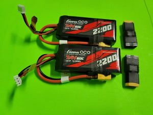 2X Gens Ace 60C 2200mAh 7.4 V 2S Lipo Battery TRAXXAS 1/16 SLASH REVO 2820X