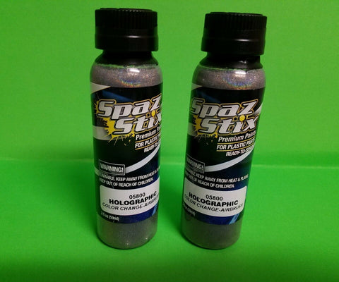 2 PACK Spaz Stix SZX05800 COLOR CHANGING HOLOGRAPHIC PAINT for R/C Lexan Body