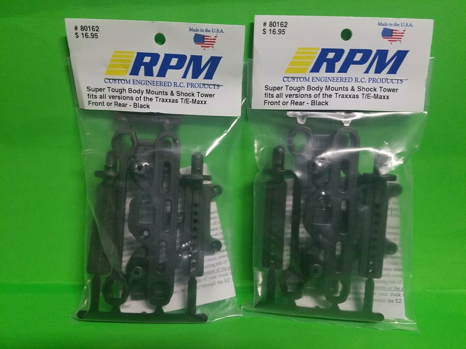2 RPM 80162 Front Rear Black Shock Towers Body Mount Traxxas 2.5 3.3 Tmaxx Emaxx