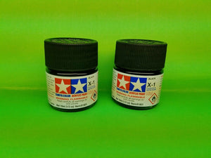 2 pack Tamiya X1 Gloss Black Acrylic Paint Jar 81501 TAM81501 TESTORS REVELL