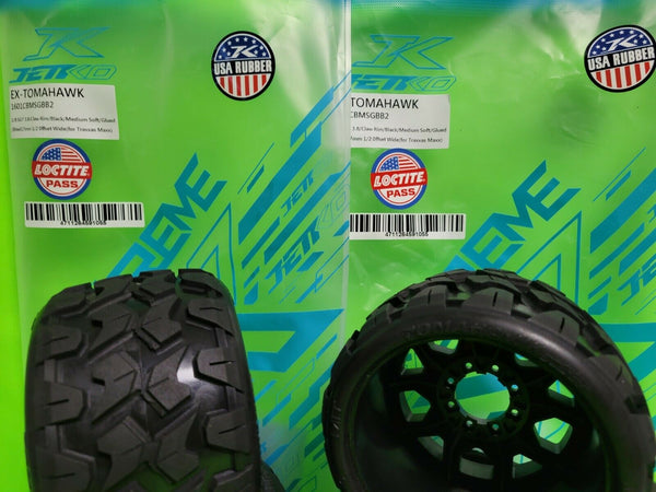 4 JETKO TOMAHAWK 3.8 SGT BELTED TIRES 17MM TRAXXAS CORALLY SKETER POWERHOBBY