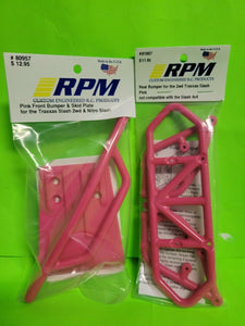 RPM TRAXXAS SLASH 2WD FRONT + REAR PINK BUMPERS BUMPER 80957 81007 XL5 VXL