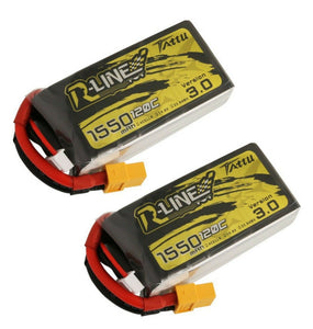 2 pack Tattu R-Line v3.0 1550mAh 120C 14.8V Lipo 4S Battery  FPV Racing Drone