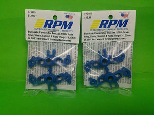 2 Pack Front and Rear RPM 73165 Blue Axle Carriers for Traxxas 1/16 E-Revo,