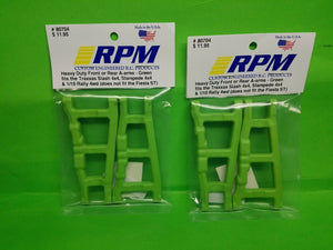 2 RPM 80704 Front Rear Green A-Arms /Fits Traxxas 4x4 Slash Stampede & Rally 4wd