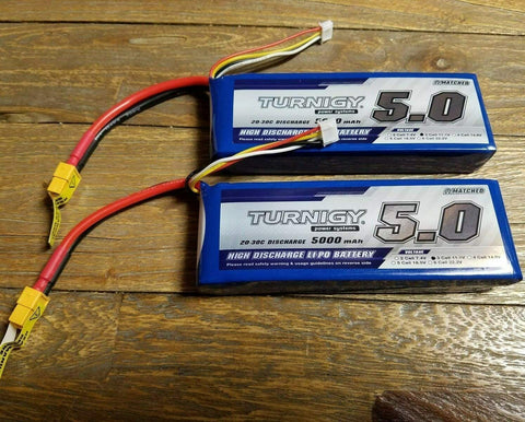 2 TURNIGY 5000MAH 3S 11.1V 20C 30C LIPO BATTERY XT60 RC TRAXXAS CAR TRUCK PLANE