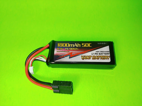VANT 11.1V 1800mAh 50C 3S LiPo Battery Traxxas 1/16 E-Revo VXL Summit Slash Mini