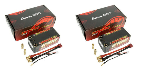 2X Gens Ace Redline Drag Racing 2s 7.4v 6100mAh 130C 500A Burst Shorty LIPO