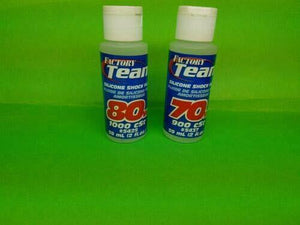 2 PACK TEAM ASSOCIATED 70 + 80 WEIGHT SILICONE SHOCK OIL FLUID 5437 5425 traxxas