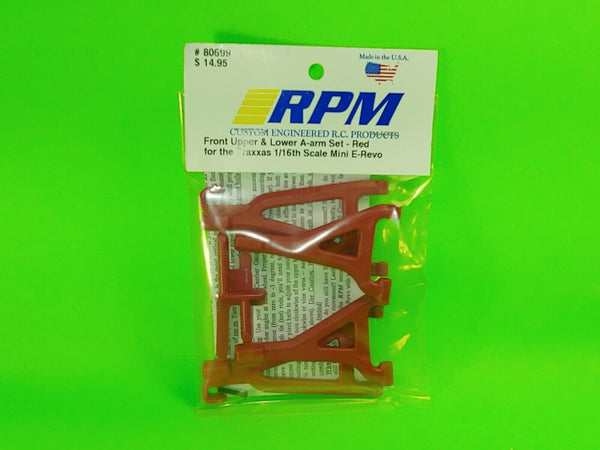 RPM 80699 Front Upper & Lower A-Arm 1/16 E-Revo, Red (New in Package) TRAXXAS