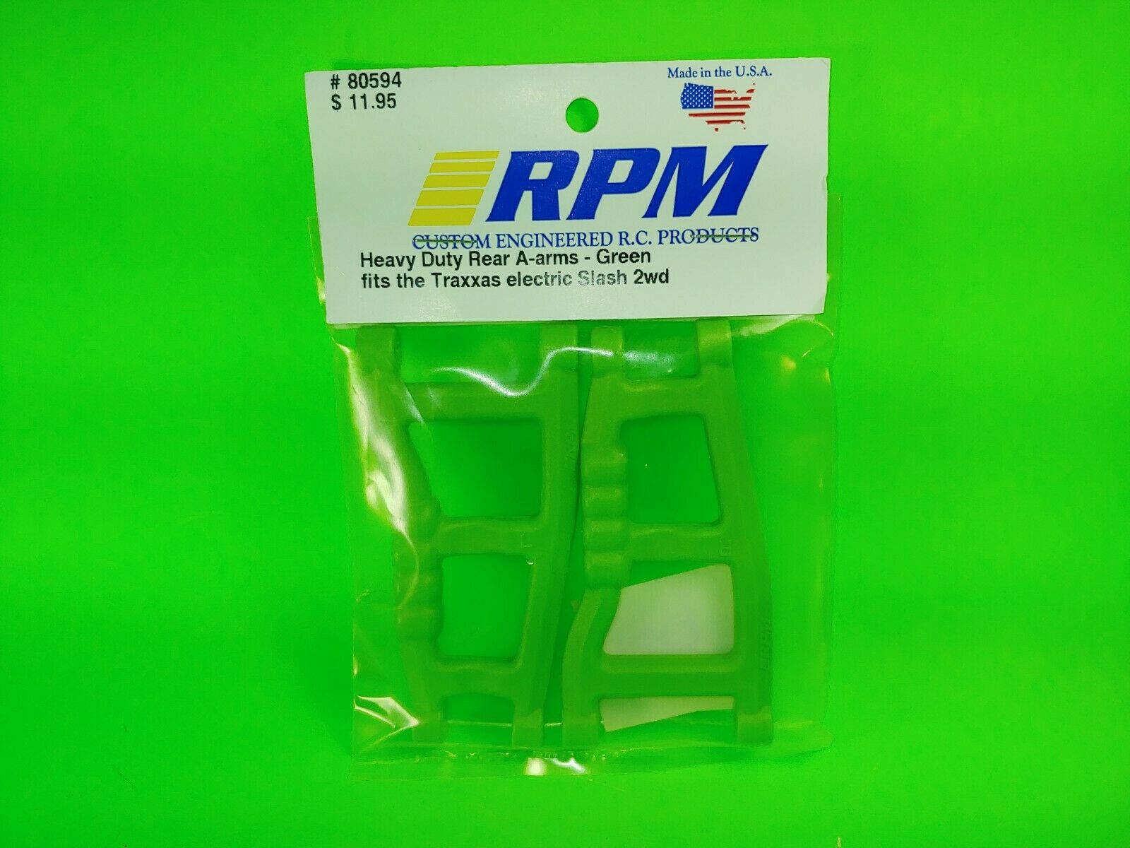 RPM 80594 Rear A-Arm Set Green (2) Traxxas Slash 2WD