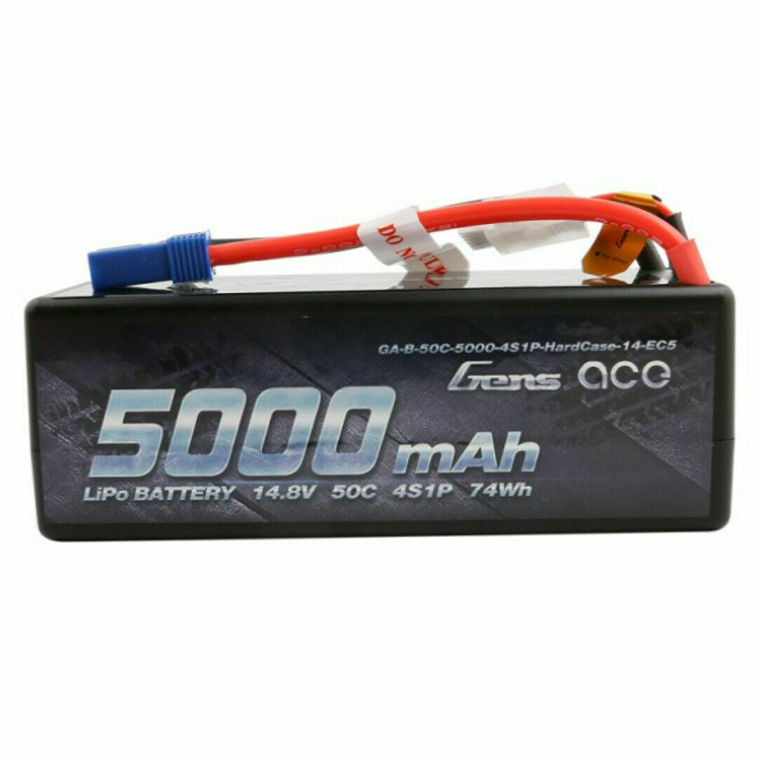 Gens ace 5000mAh 14.8V 50C 4S 1P HardCase Lipo Battery EC5 Plug ARRMA KRATON