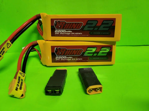 2X 2200mAh 3S 11.1V 25C 35C LIPO BATTERY TRAXXAS RUSTLER BANDIT VXL TRX ZIPPY RC