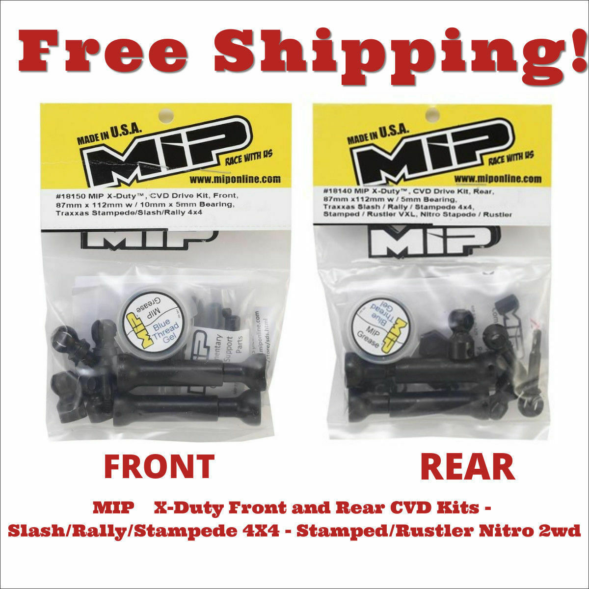 MIP X-Duty CVD Drive Kit Front/Rear Traxxas Stampede Slash Rally 4x4 18150 18140